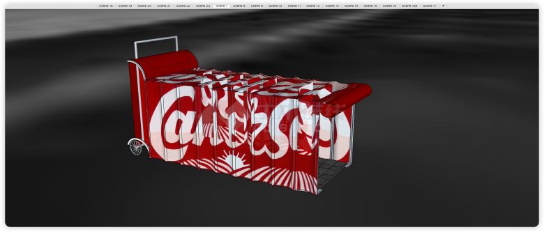 红色可口可乐休闲空间su模型-图一