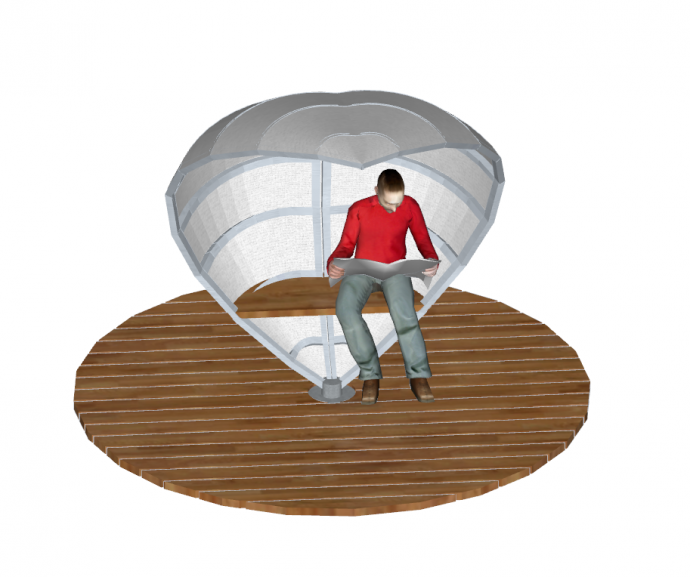 半椭圆形的创意座椅su模型_图1