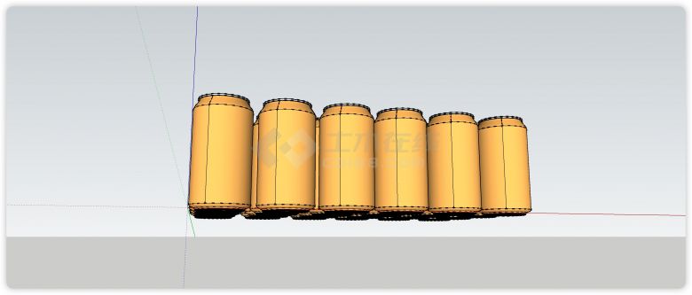 黄色易拉罐酒瓶饮料食品su模型-图二