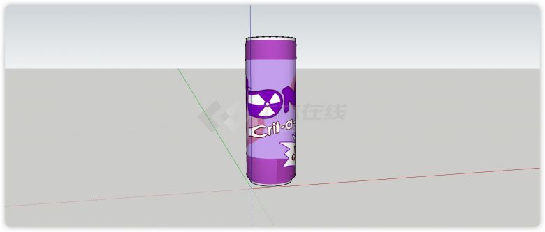 紫色可乐酒瓶饮料食品su模型-图二