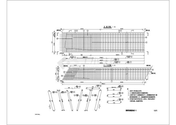 箱梁普通钢筋构造中跨规划图-图一