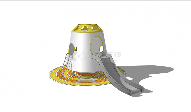 小型宇宙飞船儿童游乐设备su模型-图二