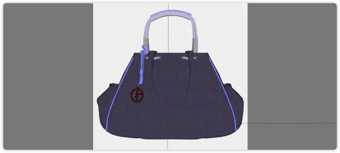 紫色饺子包服装店构件用品包SU模型_图1