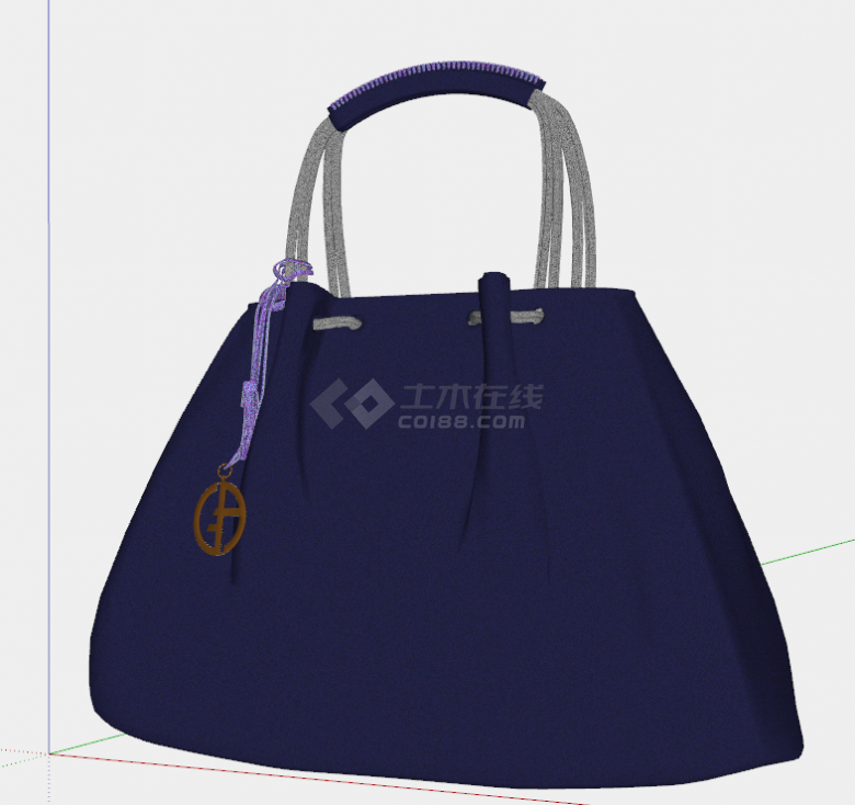 服装店构件新紫色用品包su模型-图二