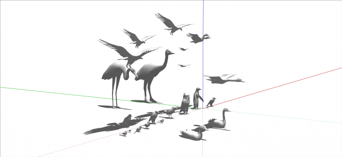 现代各式各样鸟类动物天鹅su模型_图1