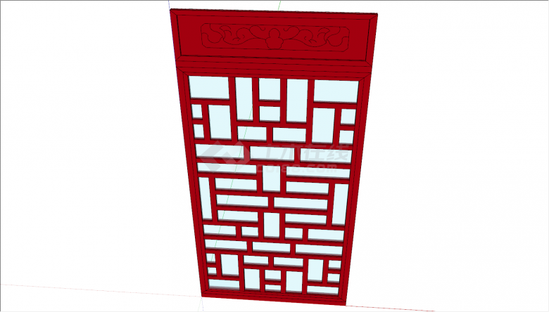 中式组件红木顶格花窗和纹理su模型-图二