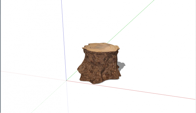 棕色小型圆木桩景观设计su模型_图1