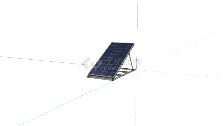 蓝色折叠式太阳能电池板su模型-图一