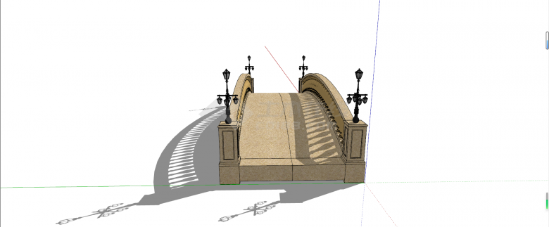 简单体系单孔刚架拱桥su模型-图一