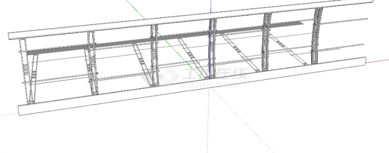 不锈钢钢丝简约栏杆su模型-图二
