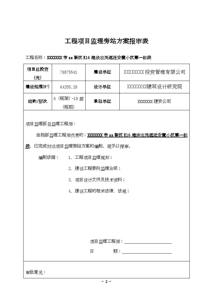 江西省某住宅小区旁站方案-图二