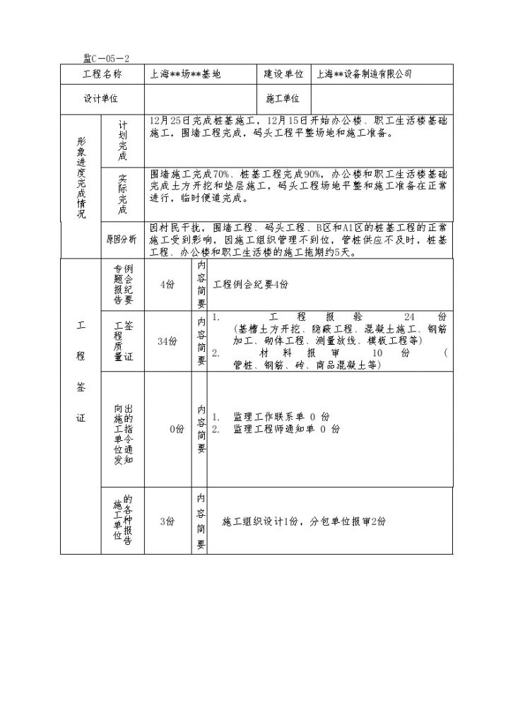上海某工业厂房监理月报第2期-图二