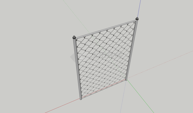 银色铁丝网防护围栏SU模型-图二