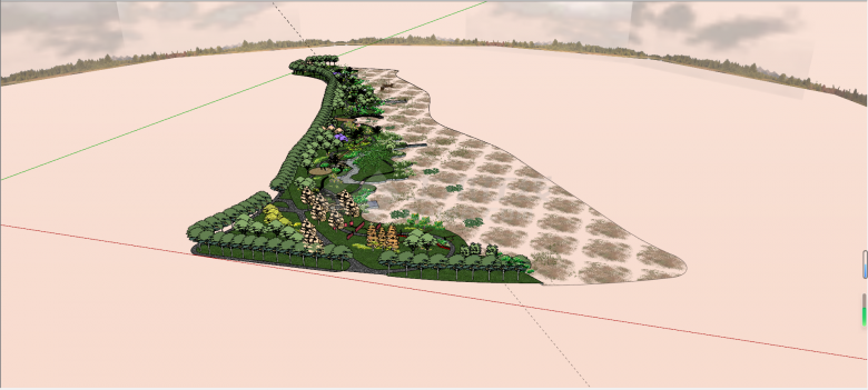 原生态园林绿化湿地公园景观SU模型-图一