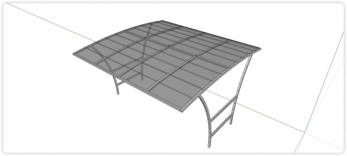 停车棚雨棚设计SU模型_图1