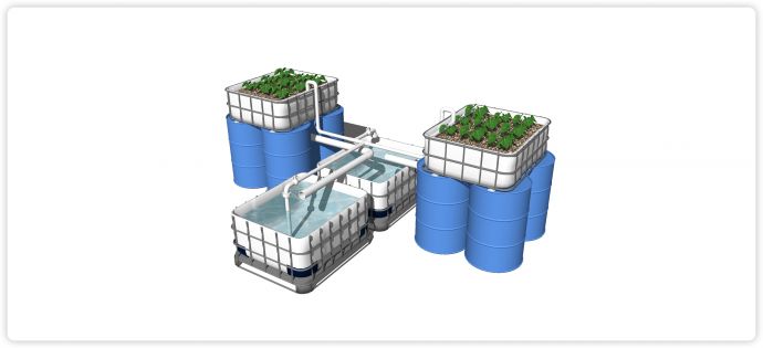 大容量水缸蔬菜种植器皿su模型_图1