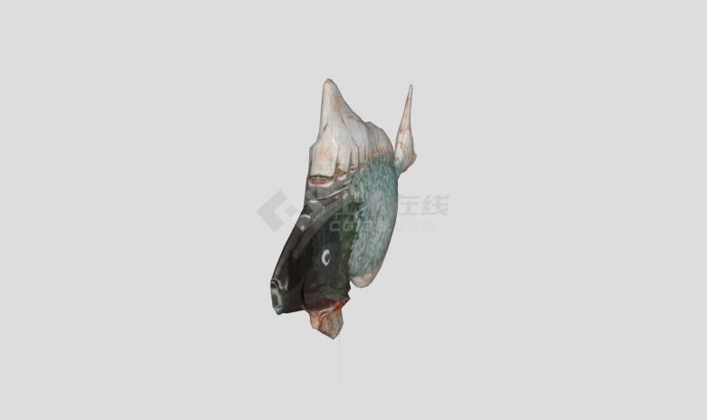 扁平类石头纹路水族馆鱼类动物su模型-图二