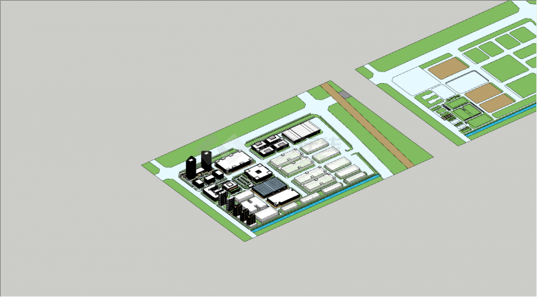 现代绿化科技产业园的规划图su模型-图二