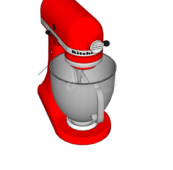 红色咖啡机厨房电器 su模型-图二