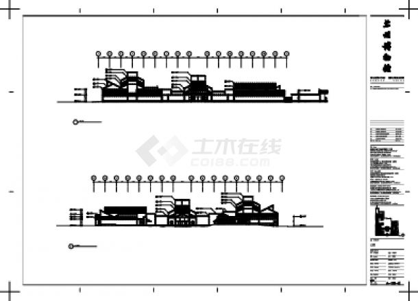 某城市多层博物馆建筑立面图纸-图一