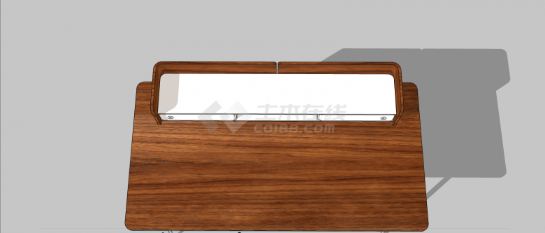 简约木质办公室桌子su模型-图二