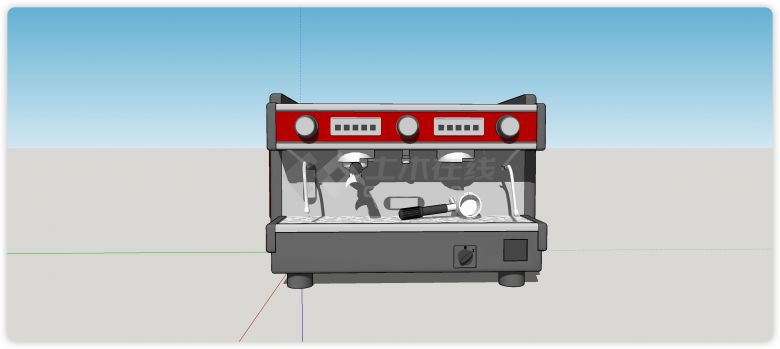 独立式咖啡机厨房电器su模型-图一