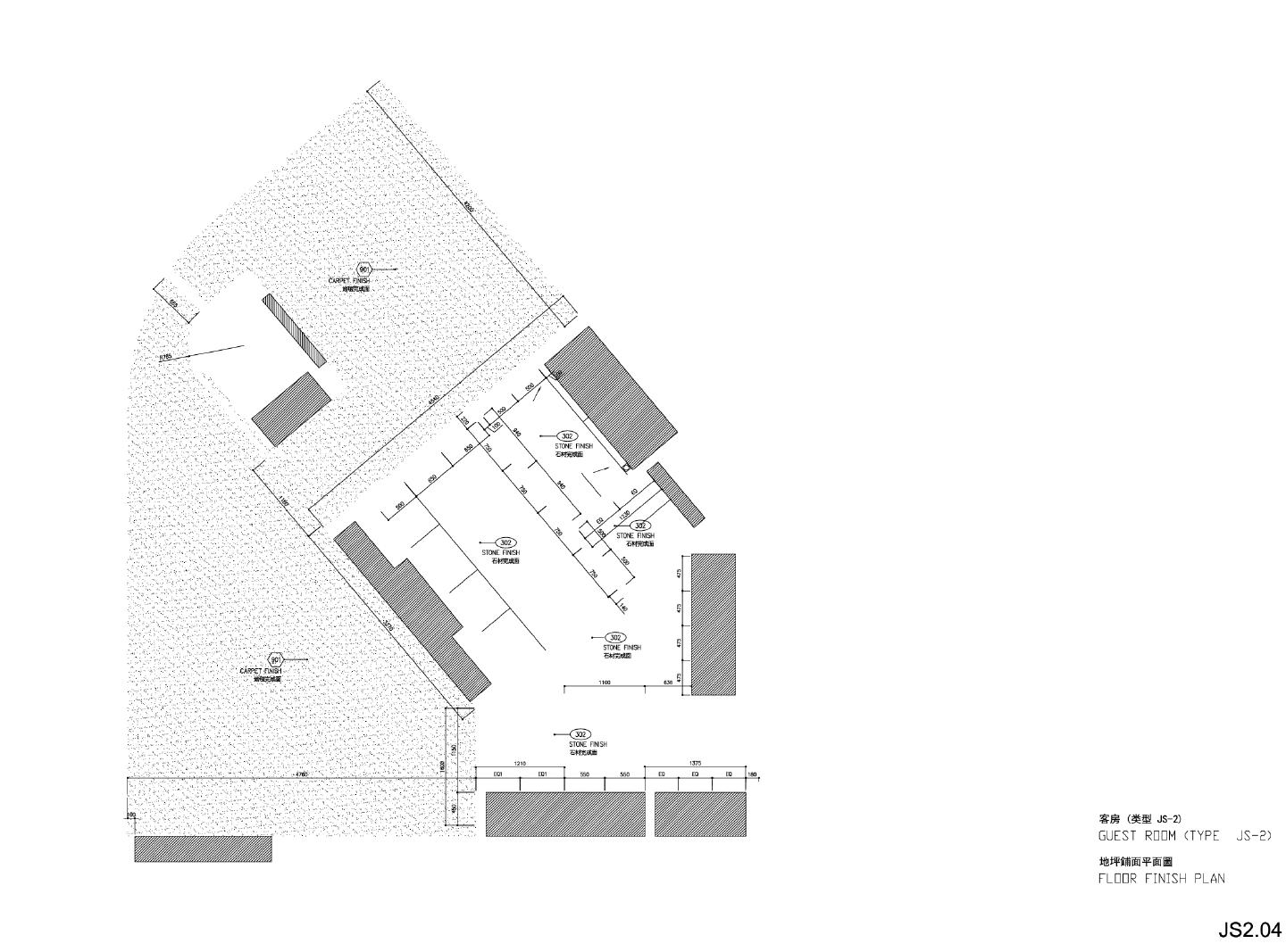 酒店JS-2.04客房地坪鋪面平面CAD图.dwg