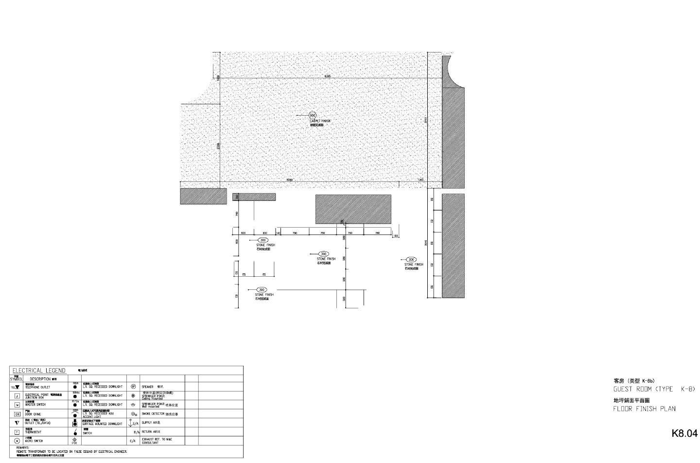 酒店K-8.04客房地坪鋪面平面CAD图.DWG
