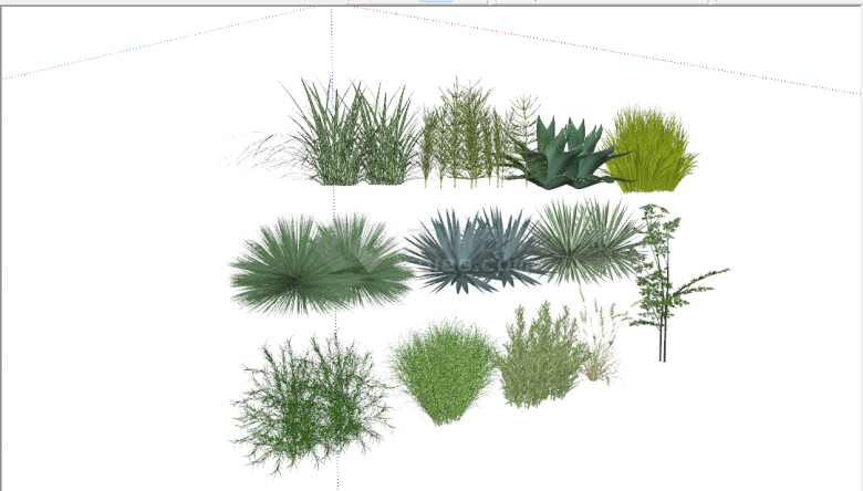 现代植物花草景观草组合su模型-图二