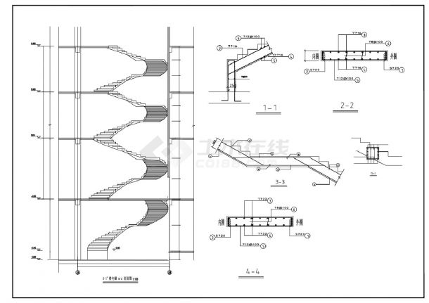 某某建筑螺旋楼梯平面图CAD图-图一