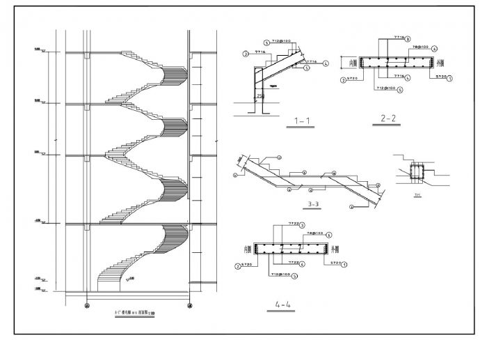 某某建筑螺旋楼梯平面图CAD图_图1