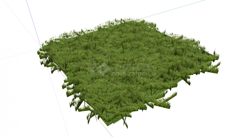 草皮草坪地被绿色正方形su模型-图二