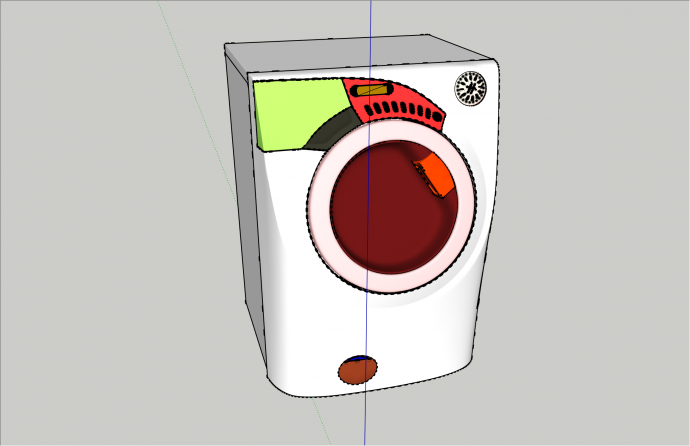 小型滚筒现代洗衣机su模型_图1