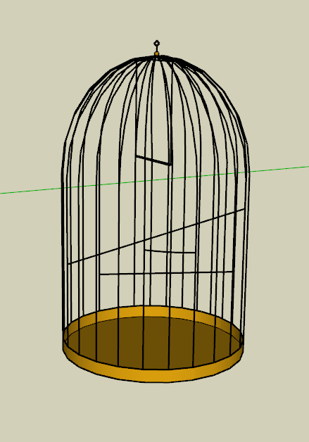 铁艺式设计鸟笼su模型-图二