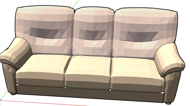 现代米白色沙发su模型-图二