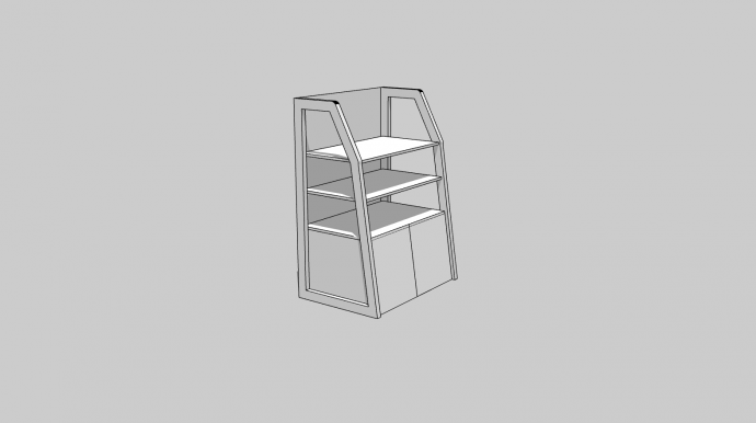 多层阶梯式组合书柜su模型_图1