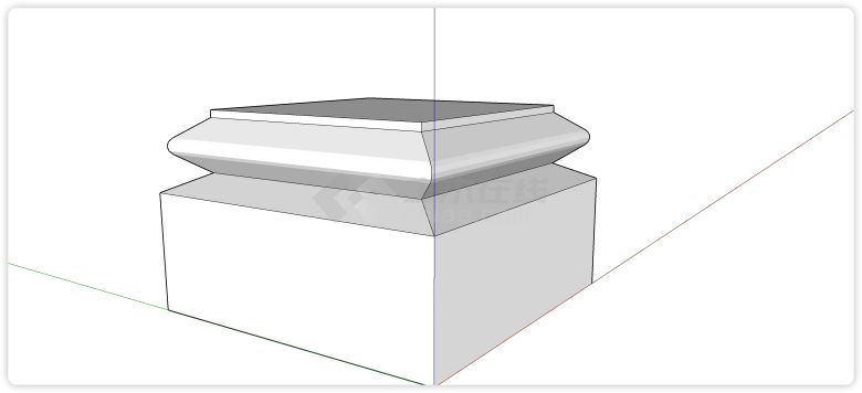 欧式简约罗马柱柱墩su模型-图一
