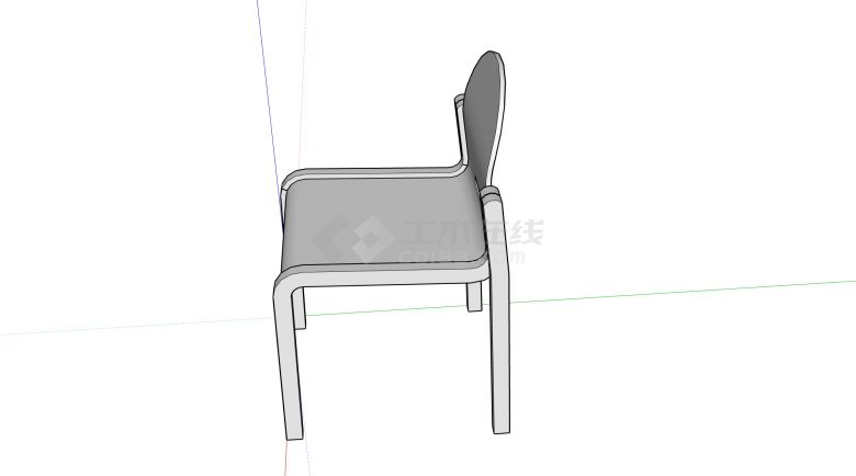 现代创意造型矮靠背带小孔椅凳su模型-图一