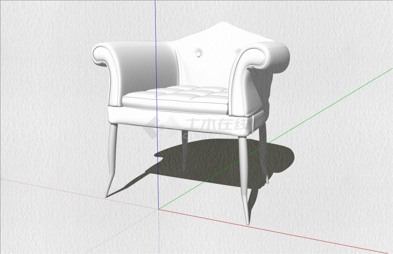 精美欧式风格单人座椅su模型-图一
