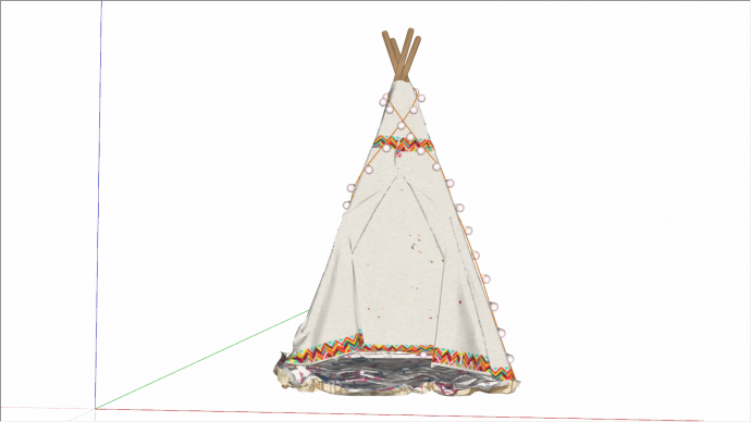 花纹小球装饰木架小帐篷su模型_图1