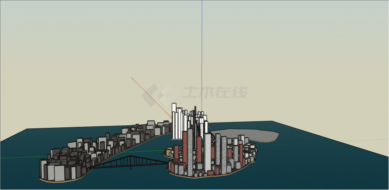 都市沿海城市设计su模型-图二