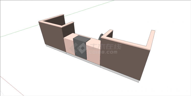 现代轻奢简约风前台接待su模型-图二