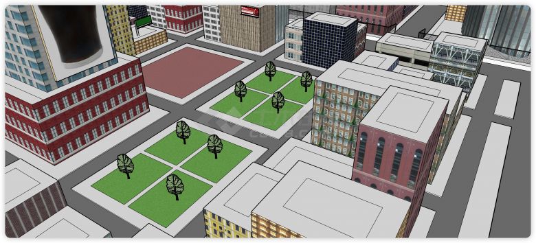 城市规划商业综合体建筑su模型-图二