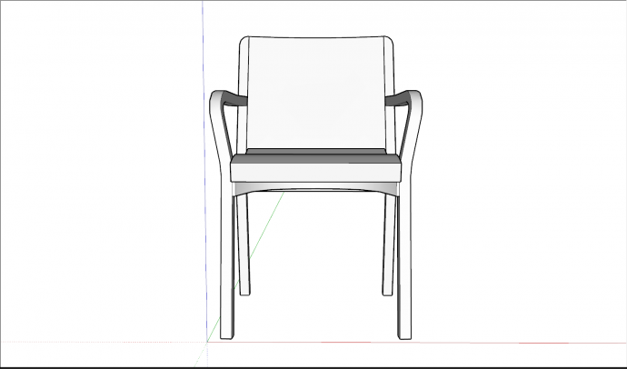 金属材质带手把椅子su模型_图1