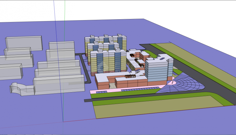 住宅小区居住区规划建筑方案su模型 -图一