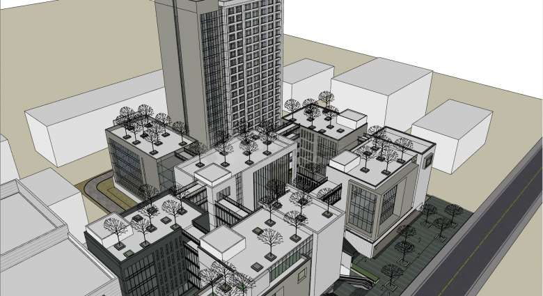 商业办公区域建筑群设计su模型-图二