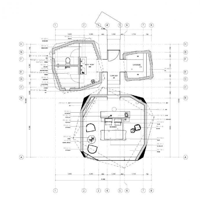 某某建筑P2-04 家具编号图CAD图_图1