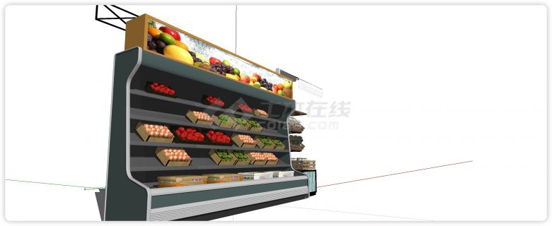 冷藏柜生鲜果蔬货架su模型-图二