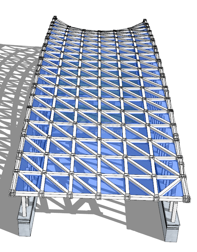 超级现代化的白色的钢结构地铁出入口su模型-图二
