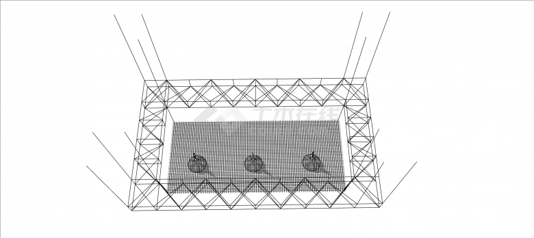 工业风超简洁吊顶天花板吊灯su模型-图二